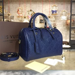 Replica Louis Vuitton Navy Embossed Monogram Speedy 25