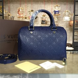 Replica Louis Vuitton Navy Embossed Monogram Speedy 25