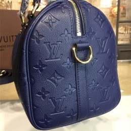 Replica Louis Vuitton Navy Embossed Monogram Speedy 25