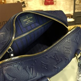Replica Louis Vuitton Navy Embossed Monogram Speedy 25
