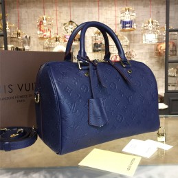 Replica Louis Vuitton Navy Embossed Monogram Speedy 30