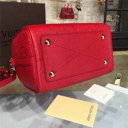 Replica Louis Vuitton Bright Red Embossed Monogram Speedy 25