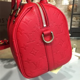 Replica Louis Vuitton Bright Red Embossed Monogram Speedy 25