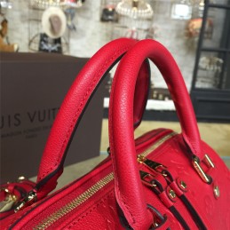 Replica Louis Vuitton Bright Red Embossed Monogram Speedy 25