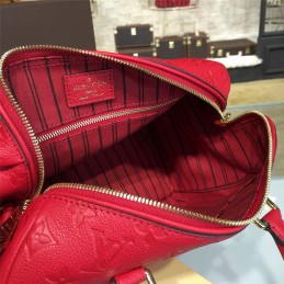 Replica Louis Vuitton Bright Red Embossed Monogram Speedy 25
