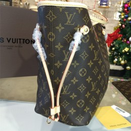 Replica Louis Vuitton Brown Monogram Pink Trim Neverfull MM