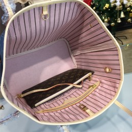 Replica Louis Vuitton Brown Monogram Pink Trim Neverfull MM