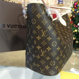 Replica Louis Vuitton Brown Monogram Beige Trim Neverfull MM