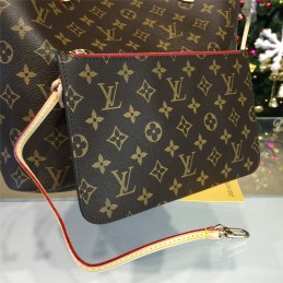 Replica Louis Vuitton Brown Monogram Beige Trim Neverfull MM