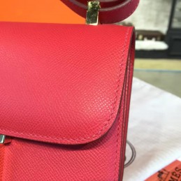 Replica Hermes Rouge Pink Constance 24 Gold Hardware Bag
