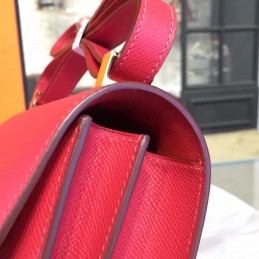 Replica Hermes Rouge Pink Constance 24 Gold Hardware Bag