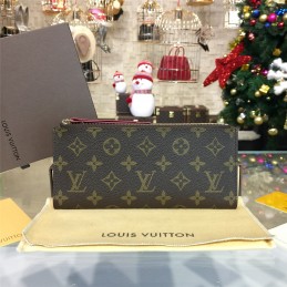 Replica Louis Vuitton Brown Monogram Burgundy Interior Adele Wallet