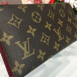 Replica Louis Vuitton Brown Monogram Burgundy Interior Adele Wallet