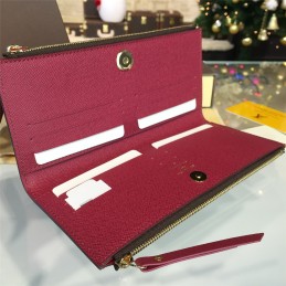 Replica Louis Vuitton Brown Monogram Burgundy Interior Adele Wallet