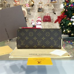 Replica Louis Vuitton Brown Monogram Red Interior Adele Wallet