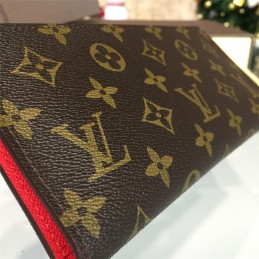 Replica Louis Vuitton Brown Monogram Red Interior Adele Wallet