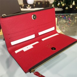 Replica Louis Vuitton Brown Monogram Red Interior Adele Wallet