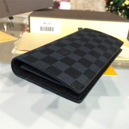 Replica Louis Vuitton Gray Damier Graphite Brazza Wallet