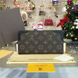 Replica Louis Vuitton Brown Monogram Black Trim Zippy Wallet Retiro