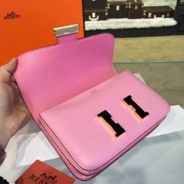 Replica Hermes Light Pink Constance 24 Gold Hardware Bag