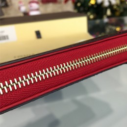Replica Louis Vuitton Brown Monogram Red Trim Zippy Wallet Retiro