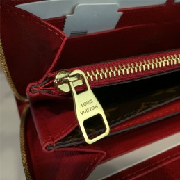 Replica Louis Vuitton Brown Monogram Red Trim Zippy Wallet Retiro