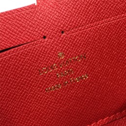 Replica Louis Vuitton Brown Monogram Red Trim Zippy Wallet Retiro