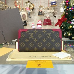 Replica Louis Vuitton Brown Monogram Burgundy Trim Zippy Wallet Retiro