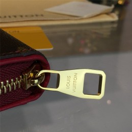 Replica Louis Vuitton Brown Monogram Burgundy Trim Zippy Wallet Retiro