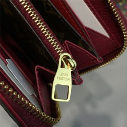 Replica Louis Vuitton Brown Monogram Burgundy Trim Zippy Wallet Retiro