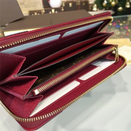 Replica Louis Vuitton Brown Monogram Burgundy Trim Zippy Wallet Retiro