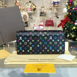 Replica Louis Vuitton Black Multicolor Monogram Sarah Wallet