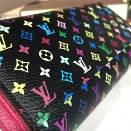 Replica Louis Vuitton Black Multicolor Monogram Sarah Wallet