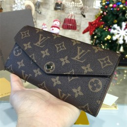 Replica Louis Vuitton Brown Monogram Brown Interior Sarah Wallet
