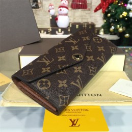 Replica Louis Vuitton Brown Monogram Brown Interior Sarah Wallet
