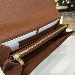 Replica Louis Vuitton Brown Monogram Brown Interior Sarah Wallet