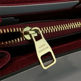 Replica Louis Vuitton Brown Monogram Fuchsia Trim Sarah Wallet