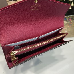 Replica Louis Vuitton Brown Monogram Fuchsia Trim Sarah Wallet