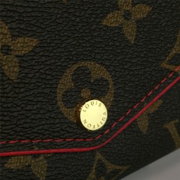 Replica Louis Vuitton Brown Monogram Red Trim Sarah Wallet