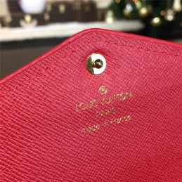 Replica Louis Vuitton Brown Monogram Red Trim Sarah Wallet