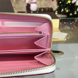Replica Louis Vuitton White Multicolor Monogram Pink Interior Zippy Wallet