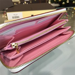 Replica Louis Vuitton White Multicolor Monogram Pink Interior Zippy Wallet