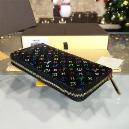 Replica Louis Vuitton Black Multicolor Monogram Zippy Wallet