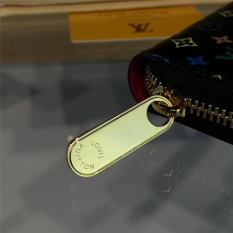 Replica Louis Vuitton Black Multicolor Monogram Zippy Wallet