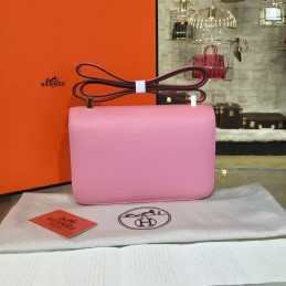 Replica Hermes Light Pink Constance 24 Gold Hardware Bag
