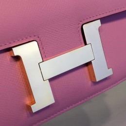 Replica Hermes Light Pink Constance 24 Gold Hardware Bag