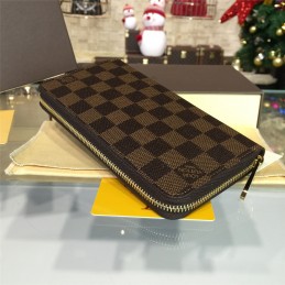 Replica Louis Vuitton Brown Damier Ebene Zippy Organizer Wallet