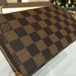 Replica Louis Vuitton Brown Damier Ebene Zippy Organizer Wallet
