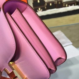 Replica Hermes Light Pink Constance 24 Gold Hardware Bag