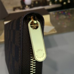 Replica Louis Vuitton Brown Damier Ebene Zippy Organizer Wallet